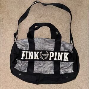 VS PINK Gray Heathered Logo Gym Duffle Bag O/S